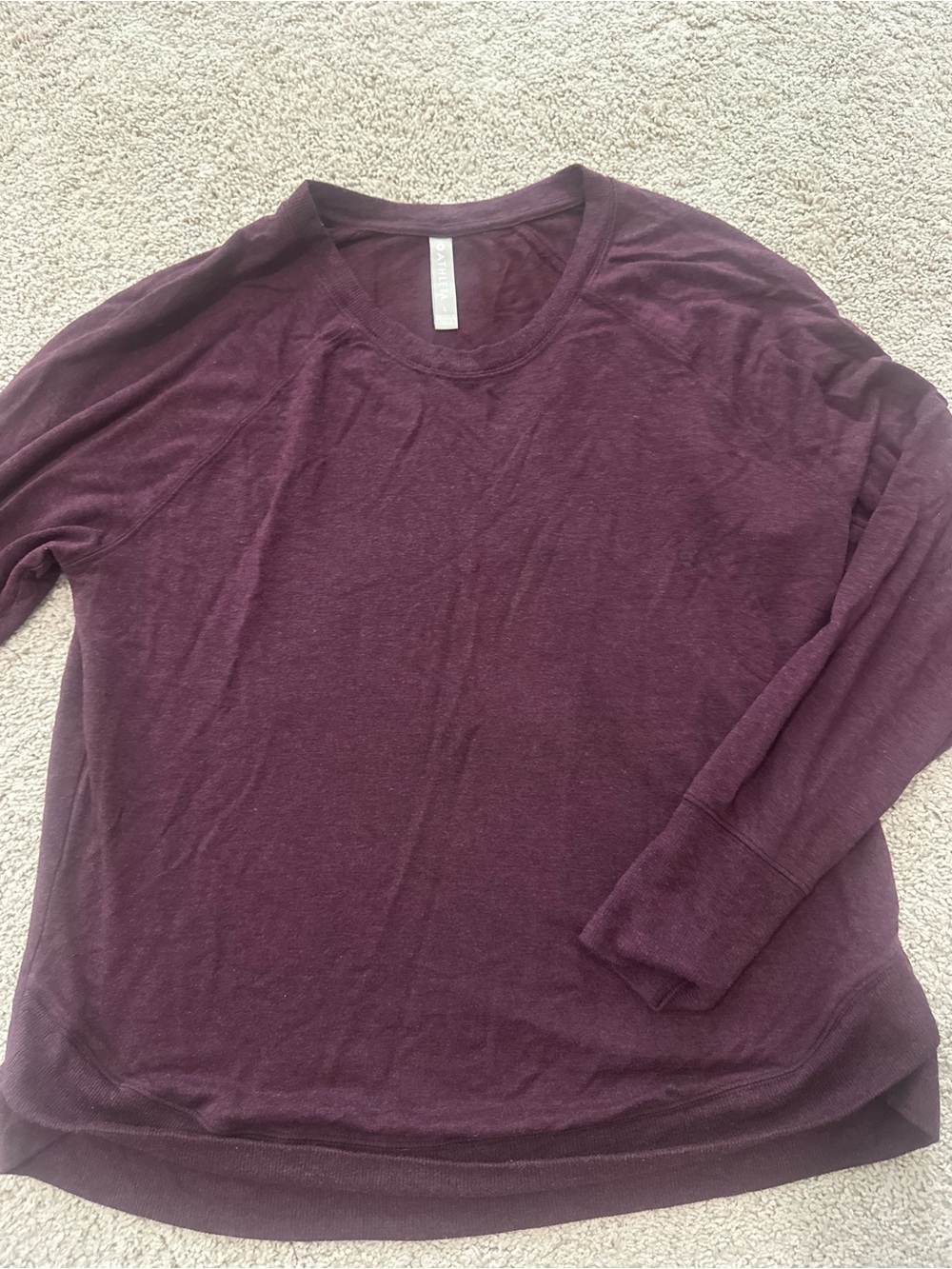 Athleta Women's Crewneck Long Sleeve Top in Plum